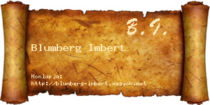 Blumberg Imbert névjegykártya